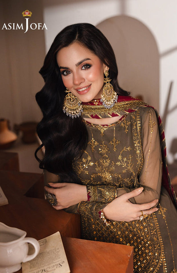 Asimjofa - Heeriye By Asim Jofa Collection'25 Embroidered Net Suit Unstitched 3 Piece - Festive Collection - aubranz.com