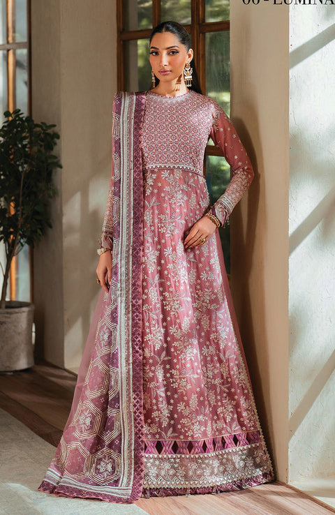 Xenia - Niran by Xenia Embroidered Chiffon Suits Unstitched 3 Piece - Formals Collection - aubranz.com