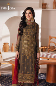 Asimjofa - Heeriye By Asim Jofa Collection'25 Embroidered Net Suit Unstitched 3 Piece - Festive Collection - aubranz.com