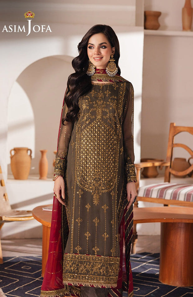 Asimjofa - Heeriye By Asim Jofa Collection'25 Embroidered Net Suit Unstitched 3 Piece - Festive Collection - aubranz.com
