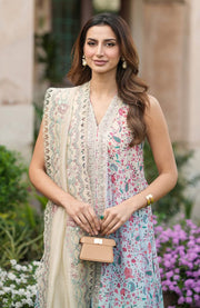 Faizasaqlain - FAIZA SAQLAIN ZINNIA LUXURY LAWN'25 EMBROIDERED SUITS UNSTITCHED 3 PIECE - SUMMER COLLECTION - aubranz.com