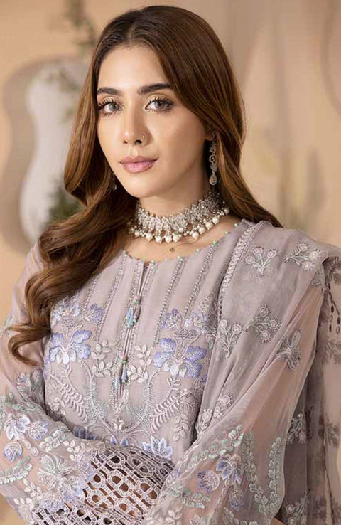 Lavish - Pareesa Chiffon Collection'24 By Lavish Embroidered Suit Unstithced 3 Piece - aubranz.com