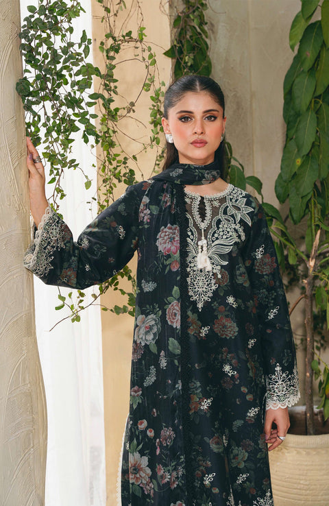 Abyaan - Aabyaan Shezlin Chikankari Lawn'25 Embroidered Suit Unstitched 3 Piece - Summer Collection - aubranz.com