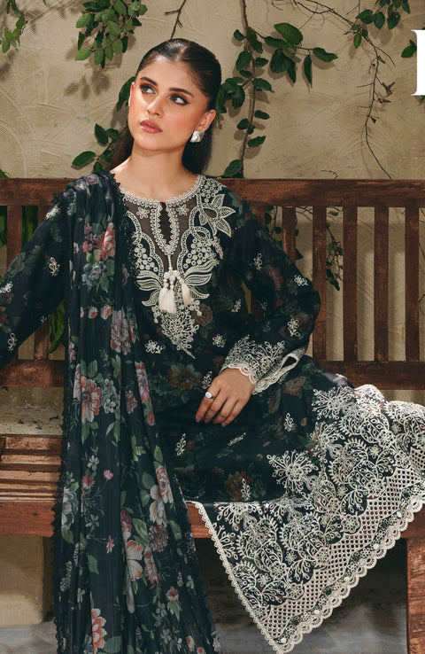 Abyaan - Aabyaan Shezlin Chikankari Lawn'25 Embroidered Suit Unstitched 3 Piece - Summer Collection - aubranz.com
