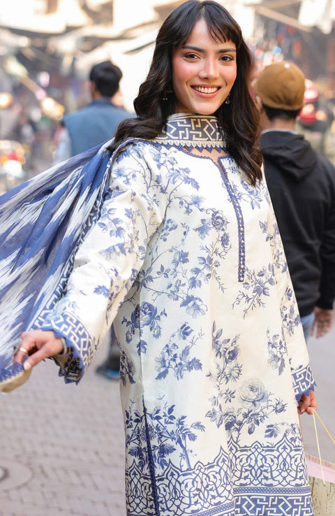 Asimjofa - Asim Jofa Eid Essentials'25 Printed Lawn Suit Unstiched 3 Piece-Summer Collection - aubranz.com