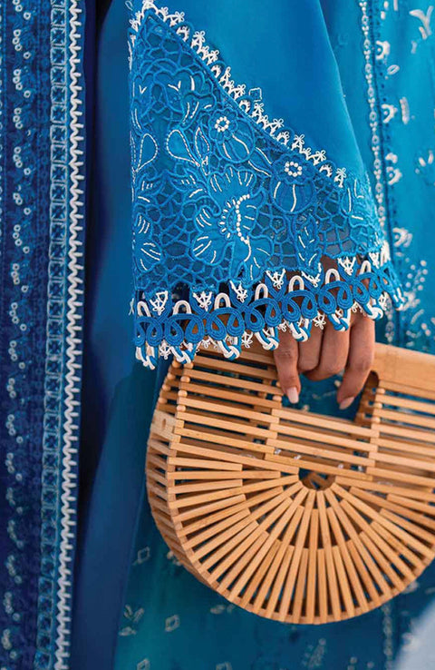 Qalamkar - Qalamkar Sahil Luxury Lawn'25 Embroidered Suit Unstitched 3 Piece - Summer Collection - aubranz.com