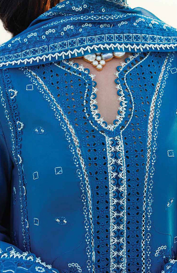 Qalamkar - Qalamkar Sahil Luxury Lawn'25 Embroidered Suit Unstitched 3 Piece - Summer Collection - aubranz.com