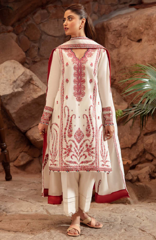 Zaha - Zaha Lawn Embroidered Lawn Suit Unstitched 3 Piece ZHL24L9A Summer Collection - aubranz.com