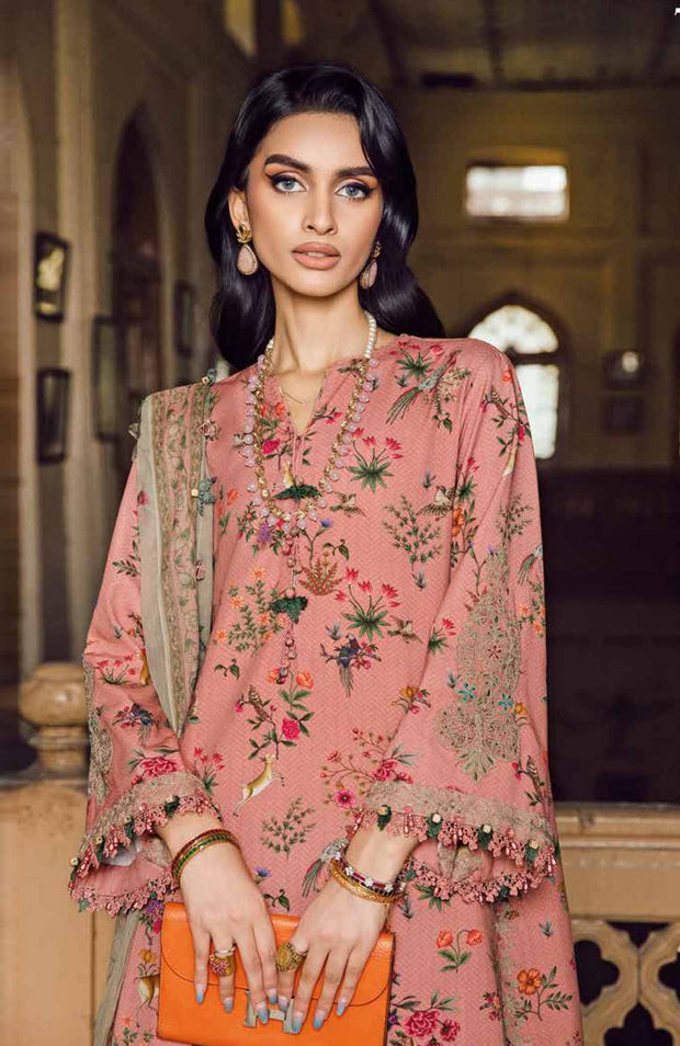 Mariab - M Prints Intermix Fall Edit'25 By Maria B Embroidered Cambric Suits Unstitched 3 Piece - Winter Collection - aubranz.com