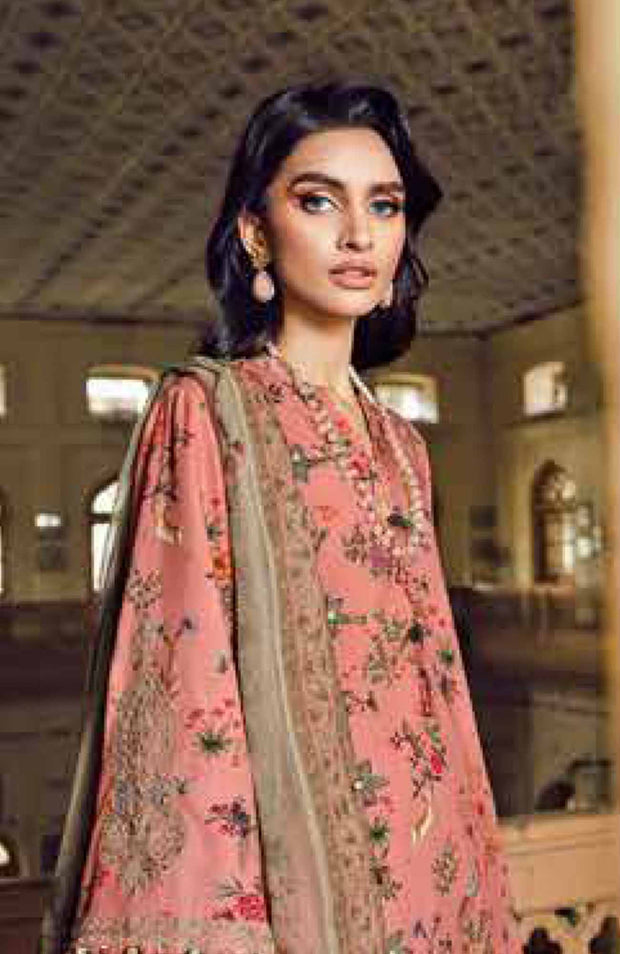 Mariab - M Prints Intermix Fall Edit'25 By Maria B Embroidered Cambric Suits Unstitched 3 Piece - Winter Collection - aubranz.com