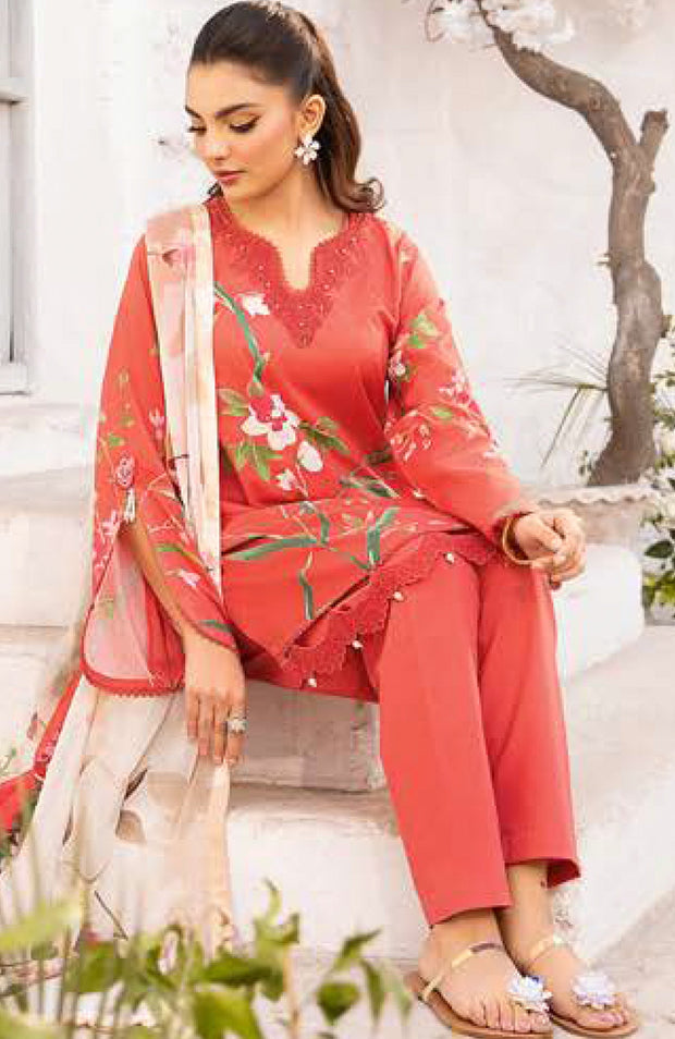 Mariab - Maria B M Basic Vol-1 Printed Lawn Suits Unstitched 3 Piece - Summer Collection - aubranz.com