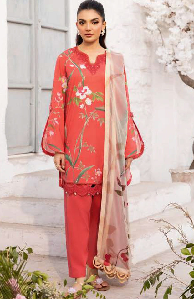 Mariab - Maria B M Basic Vol-1 Printed Lawn Suits Unstitched 3 Piece - Summer Collection - aubranz.com