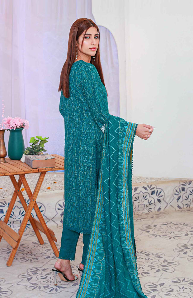 Abtextiles - Meerub Ikat Wrinkle Free Collection'25 By Ab Textiles Embroidered Lawn Suit Unstitched 3 Piece - Summer Collection - aubranz.com