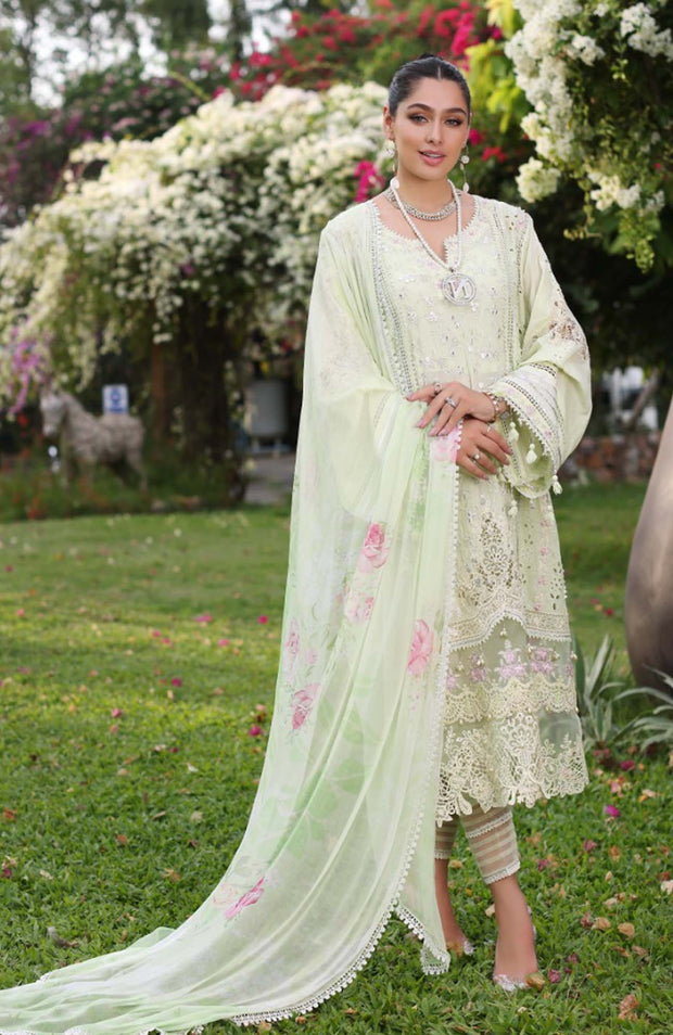 Sadiaasad - Noor Chikankari By Saadia Asad Embroidered Lawn Suit Unstitched 3 Piece NSACK24L 11B Summer Collection - aubranz.com
