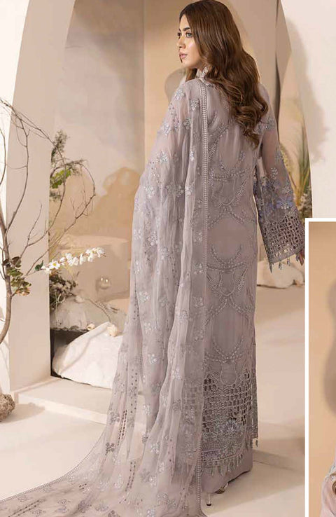 Lavish - Pareesa Chiffon Collection'24 By Lavish Embroidered Suit Unstithced 3 Piece - aubranz.com