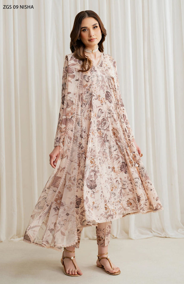 Zarif - Prints by Zarif Georgette Silk'24 Unstitched 3 Piece - WINTER COLLECTION - aubranz.com