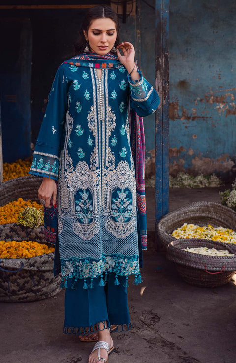 Sahane - Sahakari By Sahane Embroidered Lawn Suit Unstitched 3 Piece SHNSK24L05 Luxury Lawn - aubranz.com