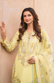 Faizasaqlain - FAIZA SAQLAIN ZINNIA LUXURY LAWN'25 EMBROIDERED SUITS UNSTITCHED 3 PIECE - SUMMER COLLECTION - aubranz.com
