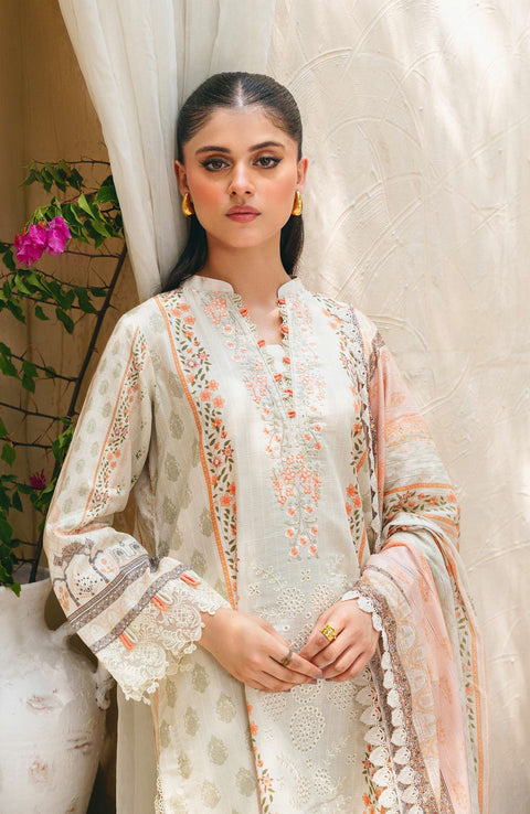 Abyaan - Aabyaan Shezlin Chikankari Lawn'25 Embroidered Suit Unstitched 3 Piece - Summer Collection - aubranz.com