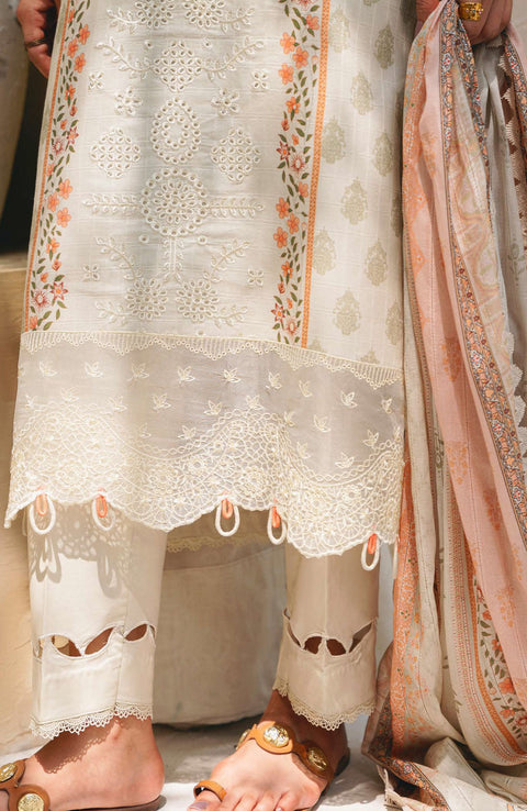 Abyaan - Aabyaan Shezlin Chikankari Lawn'25 Embroidered Suit Unstitched 3 Piece - Summer Collection - aubranz.com