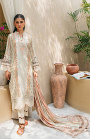Abyaan - Aabyaan Shezlin Chikankari Lawn'25 Embroidered Suit Unstitched 3 Piece - Summer Collection - aubranz.com