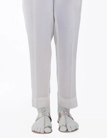 SILK WHITE TROUSER - J. JUNAID JAMSHED &nbsp;SKU#TROUSER4 aubranz.com