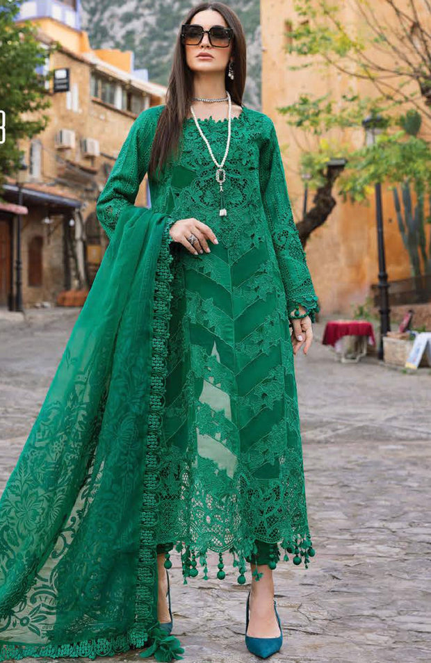 Mariab - Maria B Voyage a'Luxe x Morocco Luxury Lawn'25 Embroidered Suits Unstitched 3 Piece - Summer Collection - aubranz.com