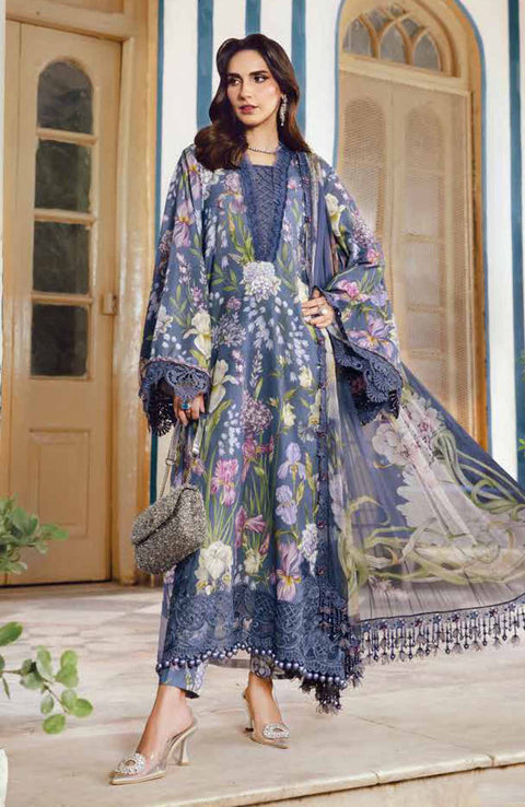 Mariab - M Prints Intermix Fall Edit'25 By Maria B Embroidered Cambric Suits Unstitched 3 Piece - Winter Collection - aubranz.com