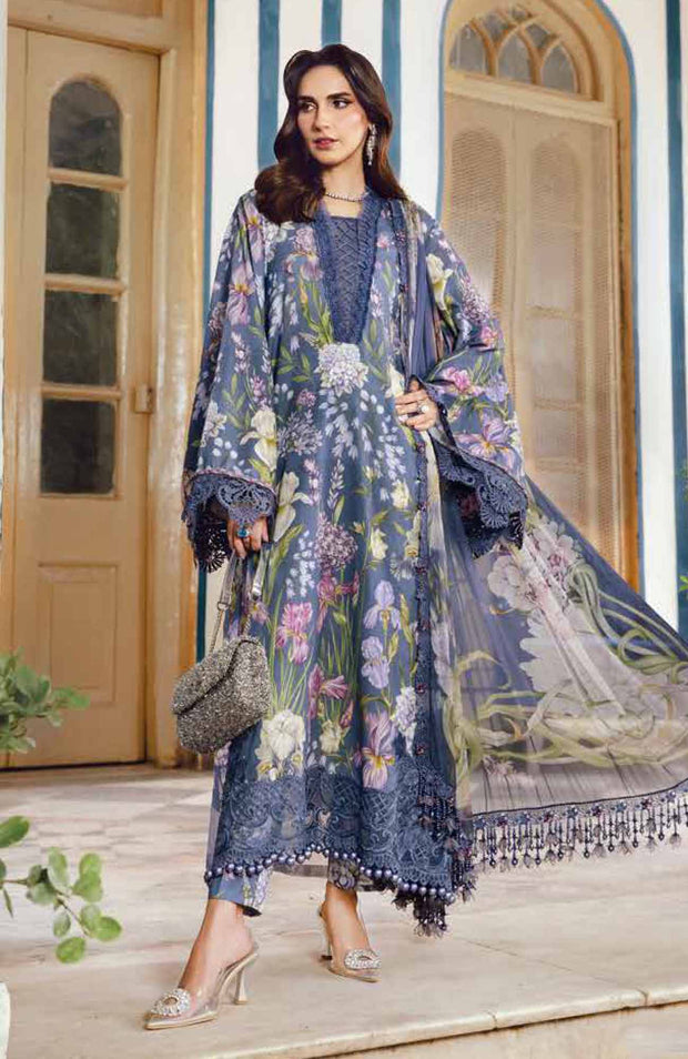 Mariab - M Prints Intermix Fall Edit'25 By Maria B Embroidered Cambric Suits Unstitched 3 Piece - Winter Collection - aubranz.com