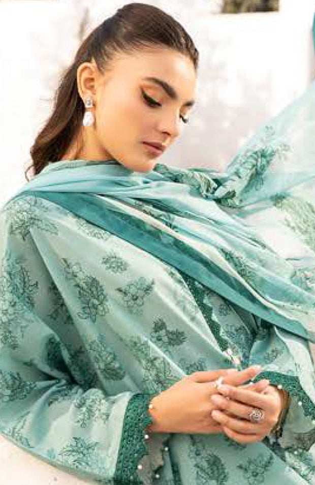 Mariab - Maria B M Basic Vol-1 Printed Lawn Suits Unstitched 3 Piece - Summer Collection - aubranz.com