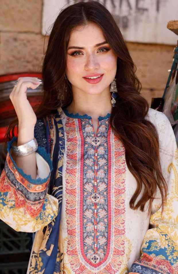 A Symphony in Spice and Silk Arabic Lawn Collection 2024 by Asim Jofa SKU#44