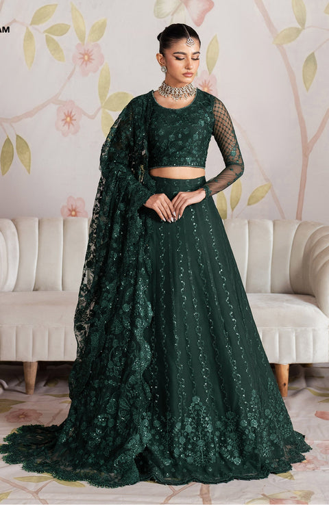 Zarif - SHEHNAI BY ZARIF EMBROIDERED NET SUITS UNSTITCHED 3 PIECE - FORMAL COLLECTION - aubranz.com