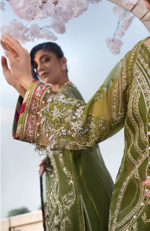 Elaf - Celebrations by Elaf Embroidered Organza Suit Unstitched 4 Piece - Formal Collection - aubranz.com