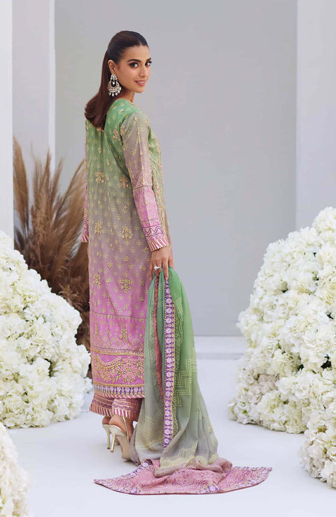 Mina_Hasan - Mina Hasan Embroidered Raw Silk Suit Unstitched 3 Piece Leila - Formal Collection - aubranz.com