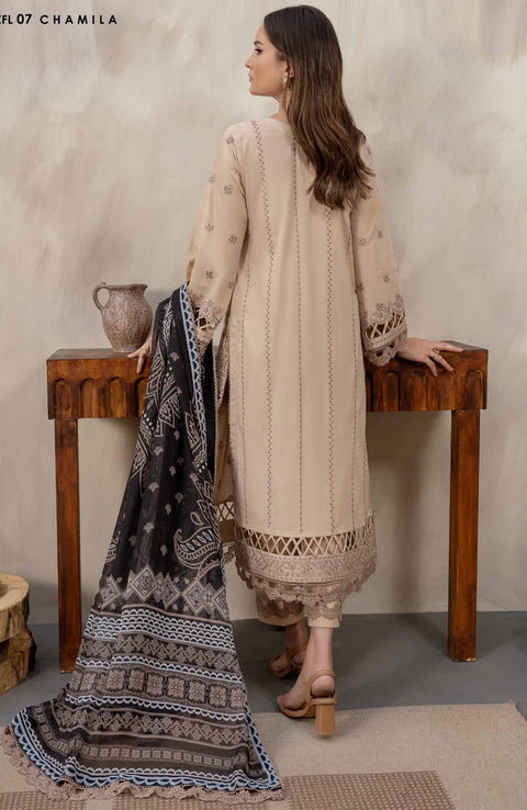 Zarif - Festive Embroidered Printed Edit'24 By Zarif Lawn Suit Unstitched 3 Piece Summer Collection - aubranz.com