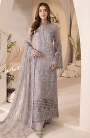Lavish - Pareesa Chiffon Collection'24 By Lavish Embroidered Suit Unstithced 3 Piece - aubranz.com