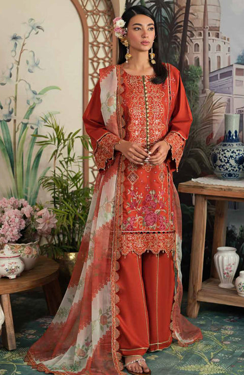 Emaanadeel - Ayera Luxury By Emaan Adeel Lawn Suit Unstitched 3 Piece EAAYR24L 08 Summer Collection - aubranz.com
