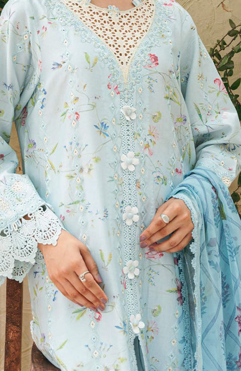 Abyaan - Aabyaan Shezlin Chikankari Lawn'25 Embroidered Suit Unstitched 3 Piece - Summer Collection - aubranz.com