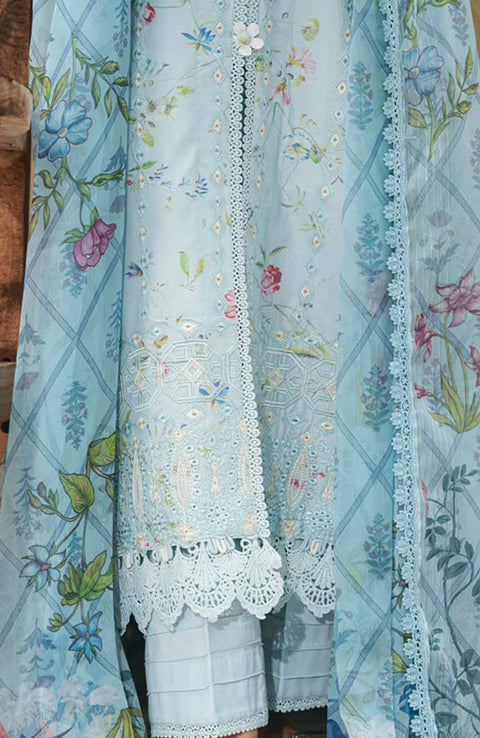 Abyaan - Aabyaan Shezlin Chikankari Lawn'25 Embroidered Suit Unstitched 3 Piece - Summer Collection - aubranz.com