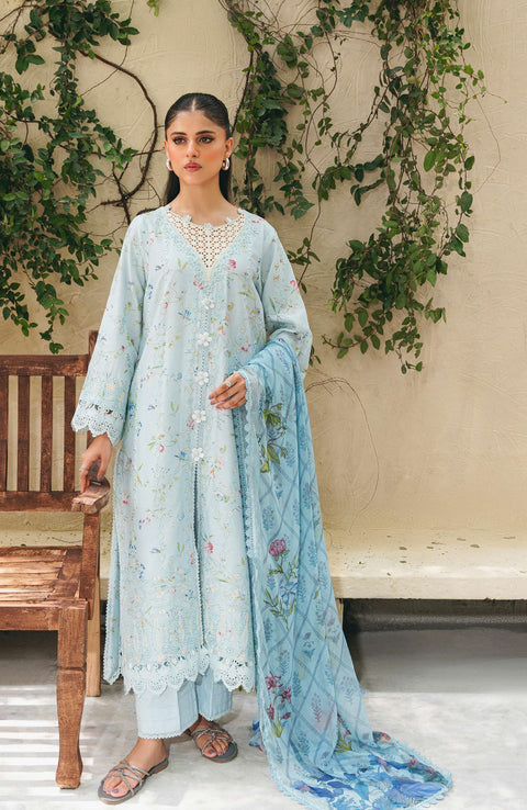 Abyaan - Aabyaan Shezlin Chikankari Lawn'25 Embroidered Suit Unstitched 3 Piece - Summer Collection - aubranz.com