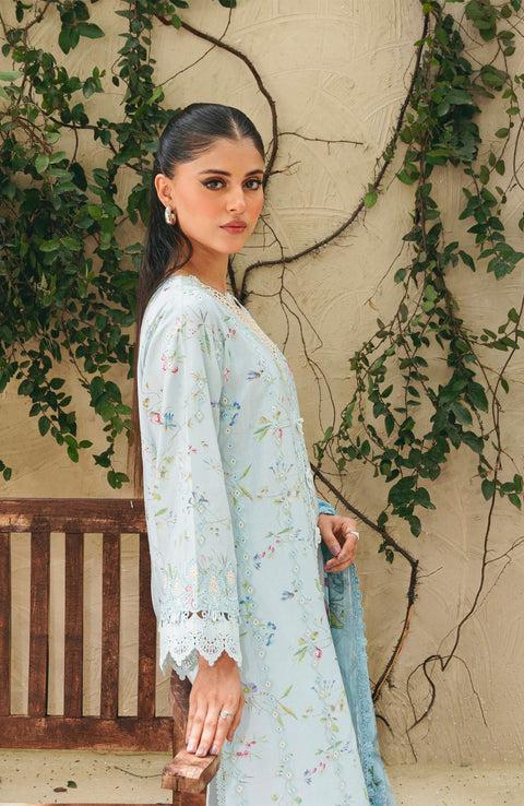Abyaan - Aabyaan Shezlin Chikankari Lawn'25 Embroidered Suit Unstitched 3 Piece - Summer Collection - aubranz.com