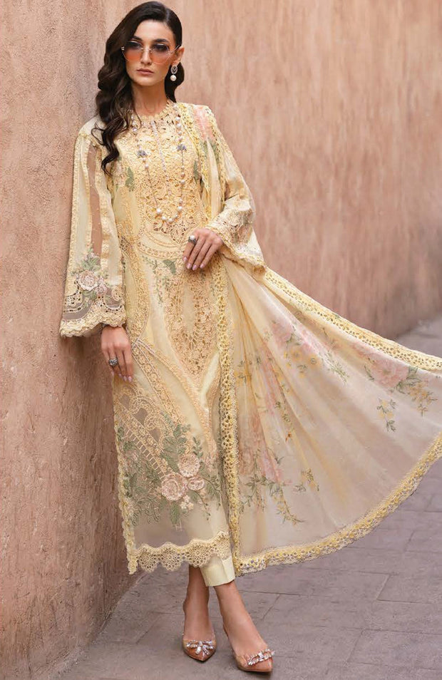 Mariab - Maria B Voyage a'Luxe x Morocco Luxury Lawn'25 Embroidered Suits Unstitched 3 Piece - Summer Collection - aubranz.com