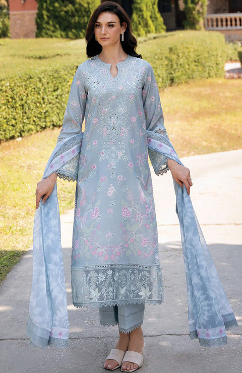 Afrozeh - Afrozeh Damask Lawn'25 Embroidered Suits Unstitched 3 Piece - Summer Collection - aubranz.com