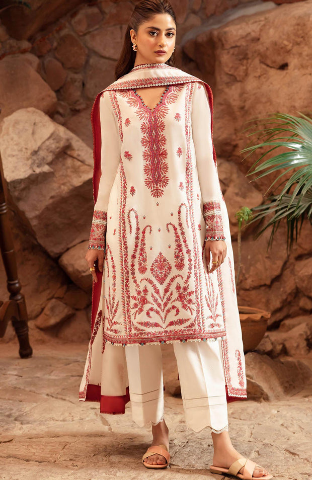 Zaha - Zaha Lawn Embroidered Lawn Suit Unstitched 3 Piece ZHL24L9A Summer Collection - aubranz.com