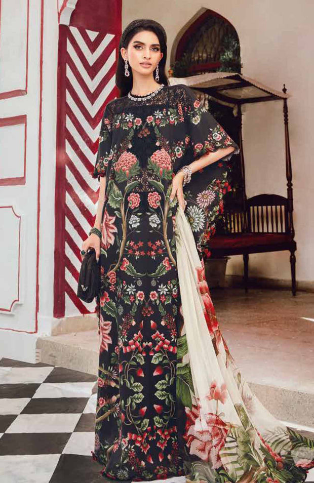 Mariab - M Prints Intermix Fall Edit'25 By Maria B Embroidered Cambric Suits Unstitched 3 Piece - Winter Collection - aubranz.com