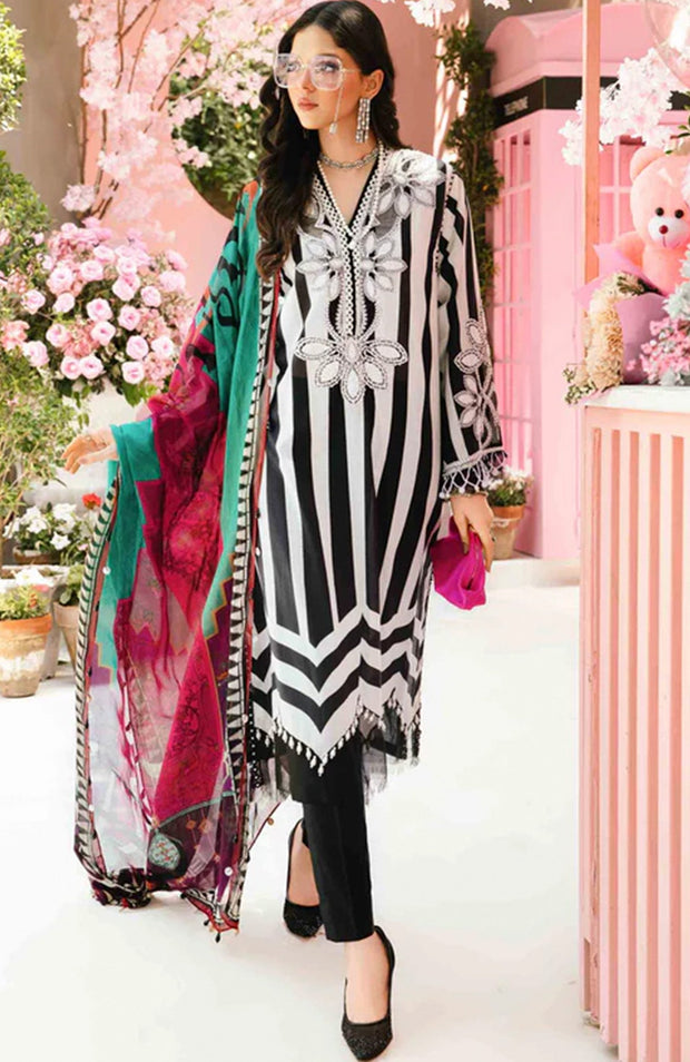 Mariab - MPrint Eid Edit'25 By Maria B Embroidered Lawn Suits Unstitched 3 Piece - Summer Collection - aubranz.com