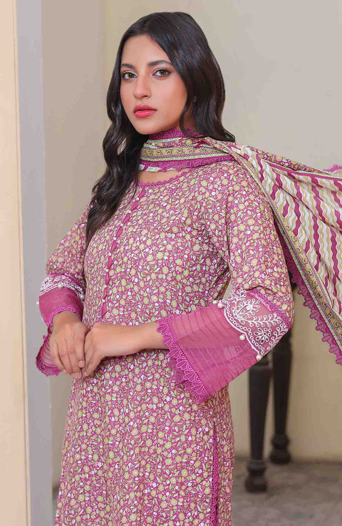 Abtextiles - Meerub Ikat Vol 2 Wrinkle Free Collection'25 By Ab Textile Embroidered Lawn Suit Unstitched 3 Piece - Summer Collection - aubranz.com