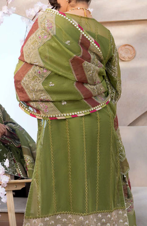 Elaf - Celebrations by Elaf Embroidered Organza Suit Unstitched 4 Piece - Formal Collection - aubranz.com