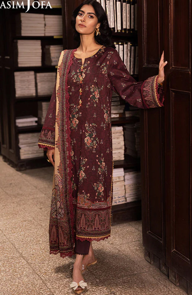 Asimjofa - Asim Jofa Lawn'25 Printed Suits Unstitched 3 Piece - Summer Collection - aubranz.com