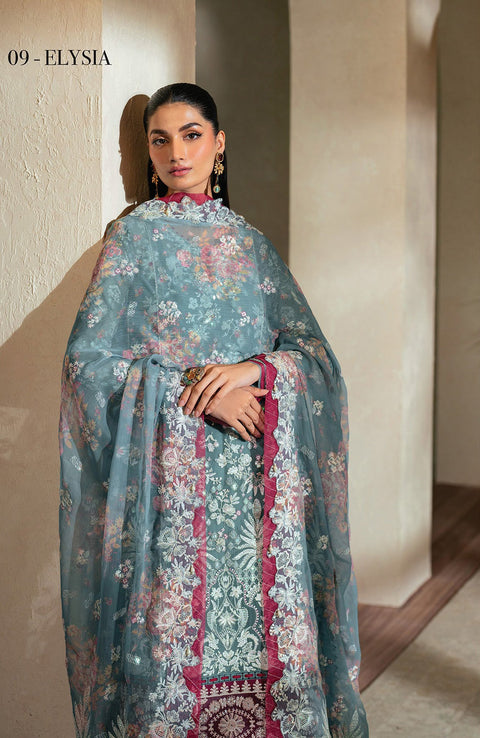 Xenia - Niran by Xenia Embroidered Chiffon Suits Unstitched 3 Piece - Formals Collection - aubranz.com